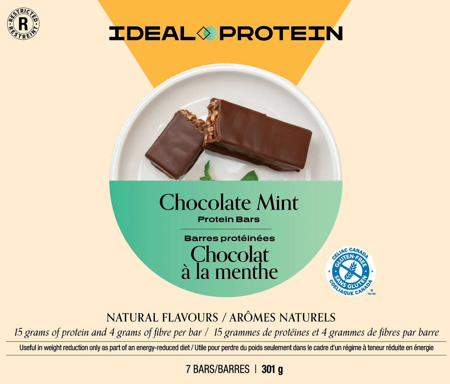 Barre protéinée chocolat et menthe Ideal Protein - Boîte
