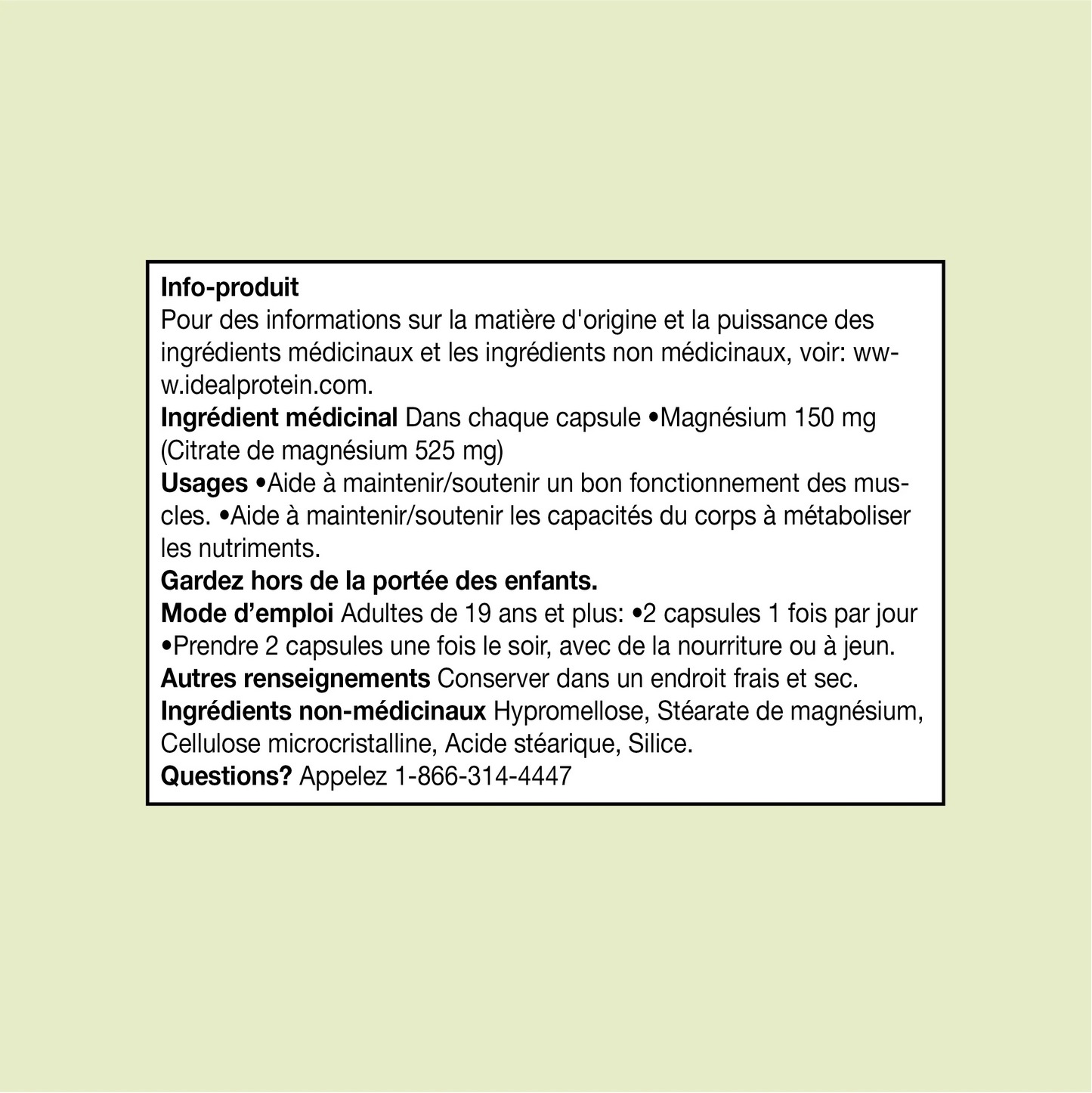 Magnésium Ideal Protein - Informations