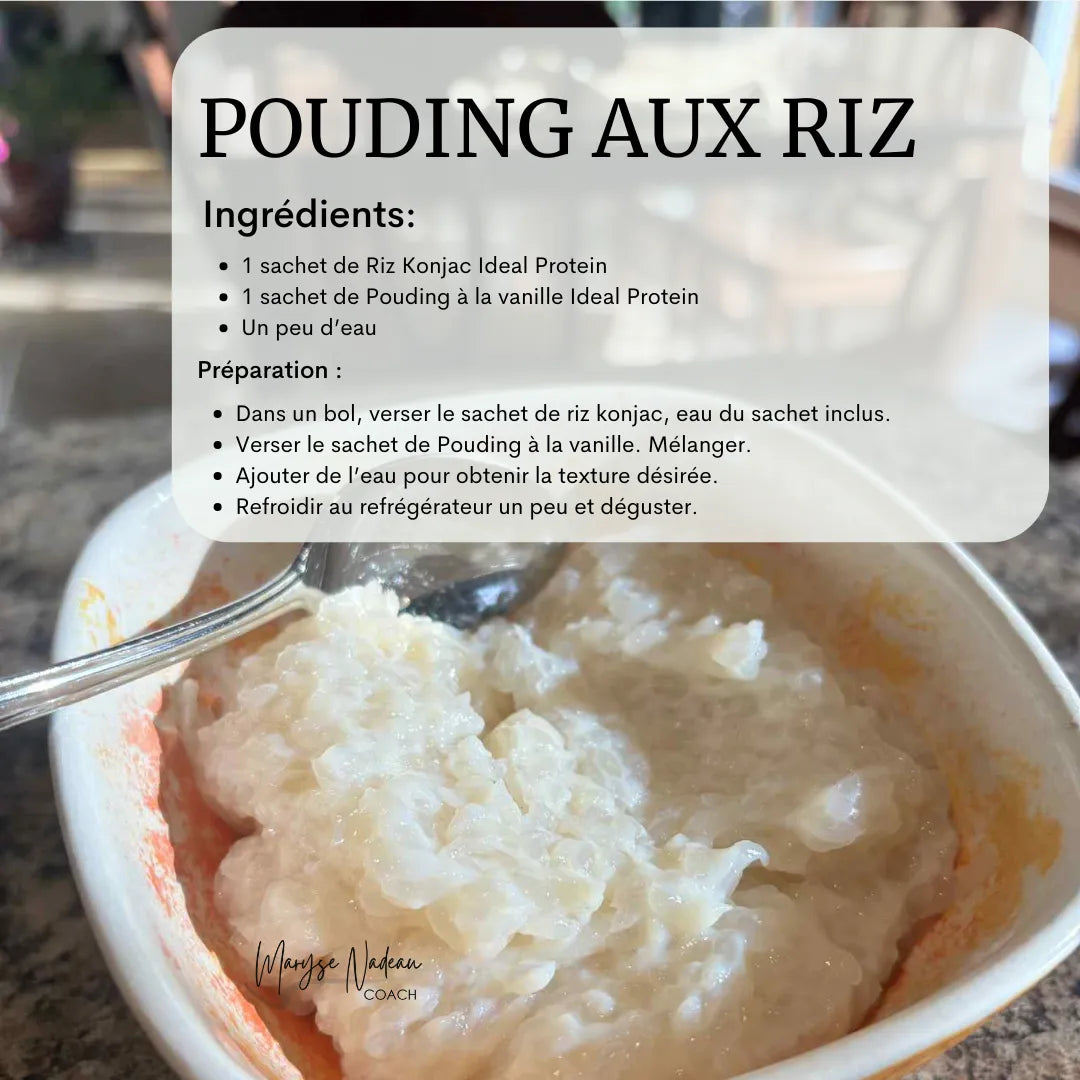 Pourding aux riz Ideal Protein - Maryse Nadeau Coach