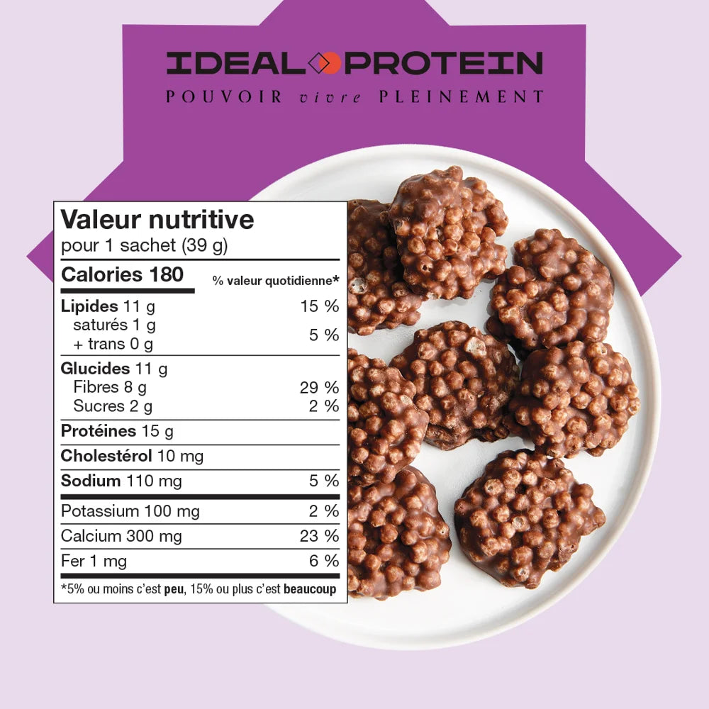Bouchées chocolatées caramel et fleur de sel Ideal Protein - Informations nutritionnelles