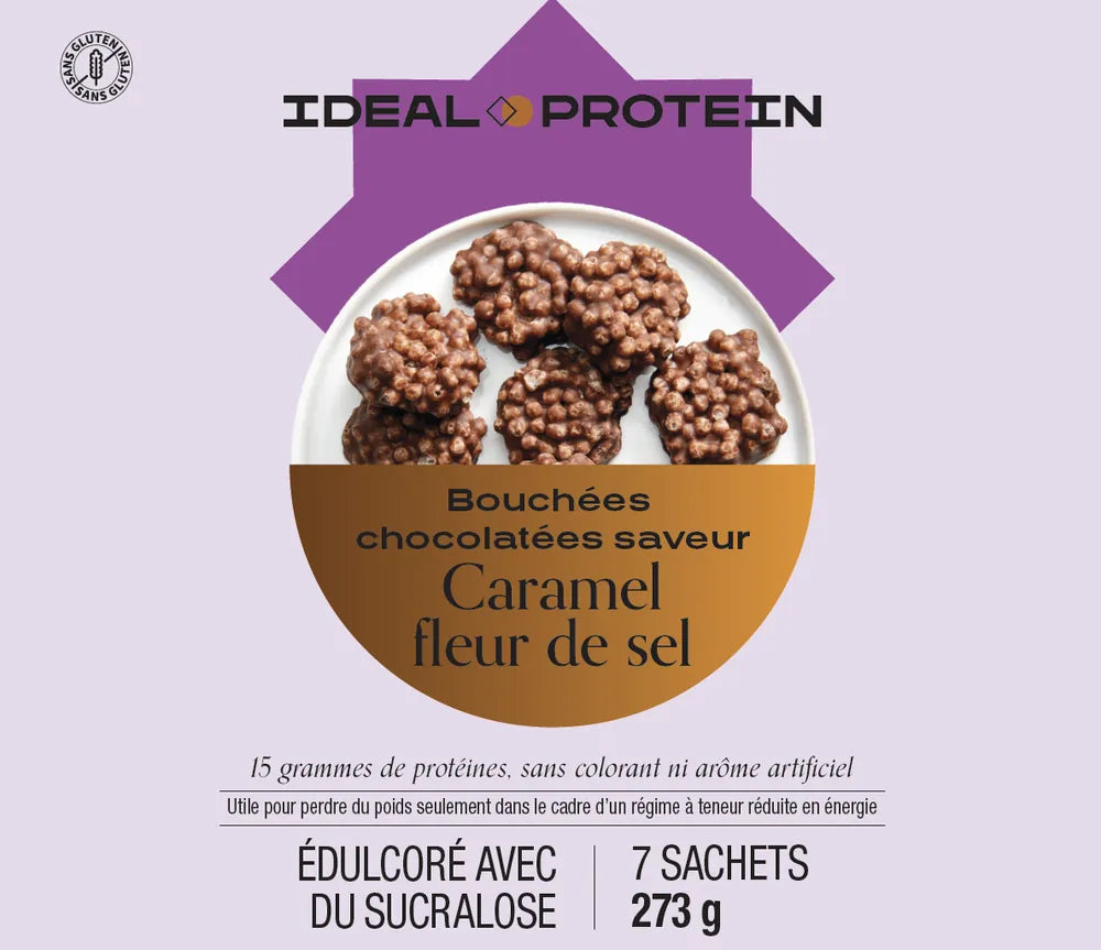 Bouchées chocolatées caramel et fleur de sel Ideal Protein - Maryse Nadeau Coach