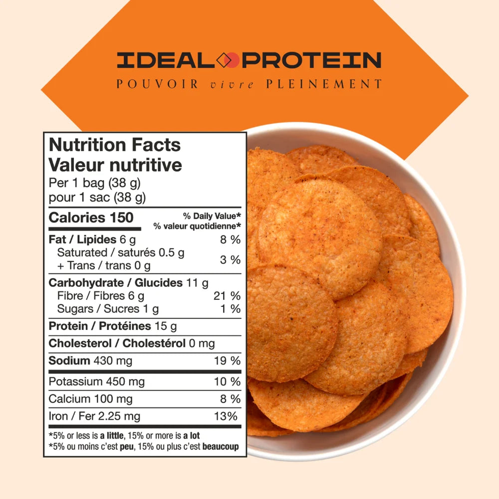 Croustilles fromage épicé Ideal Protein - Informations nutritionnelles
