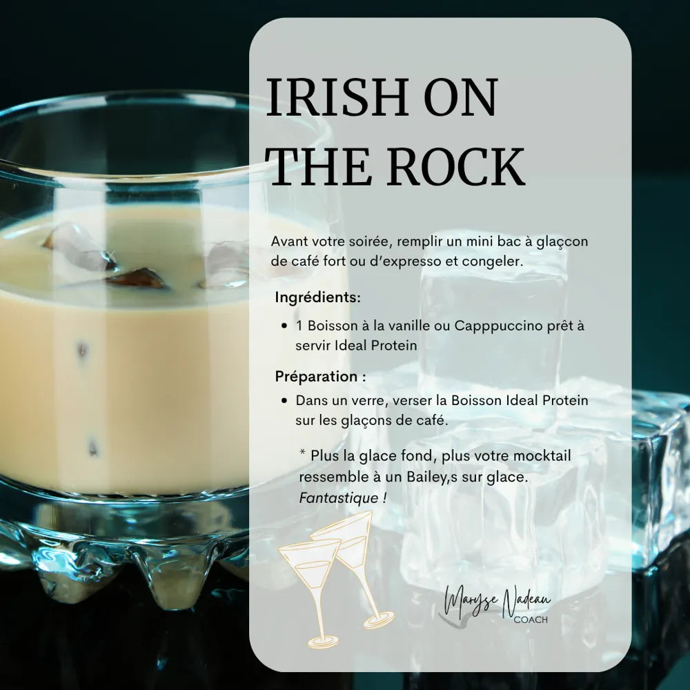 Mocktail - Irish on the rock - Ideal Protein - Maryse Nadeau Coach