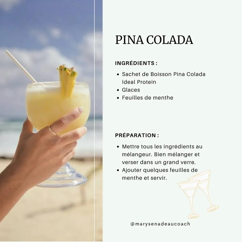 Mocktail Pina Colada - Ideal Protein - Maryse Nadeau Coach