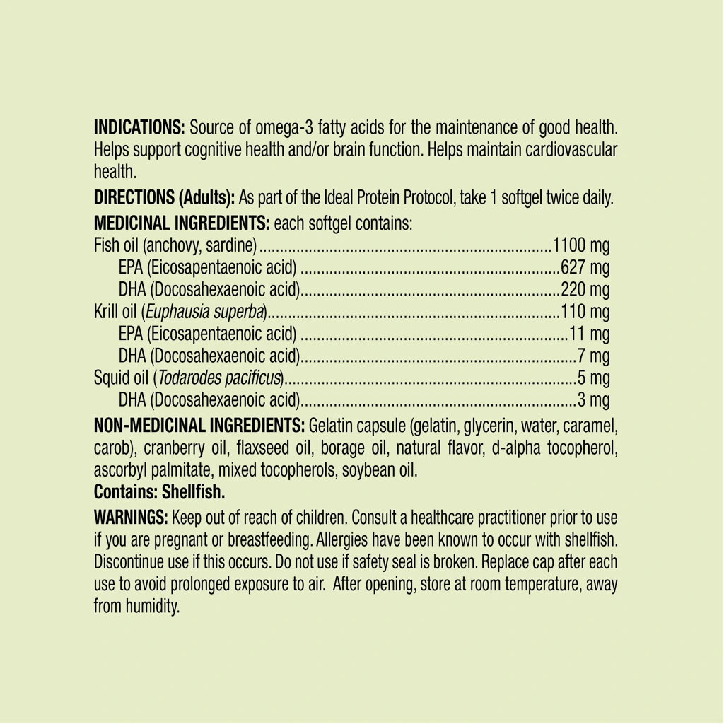 Omega 3 Plusi Ideal Protein - Fiche nutrionnelle