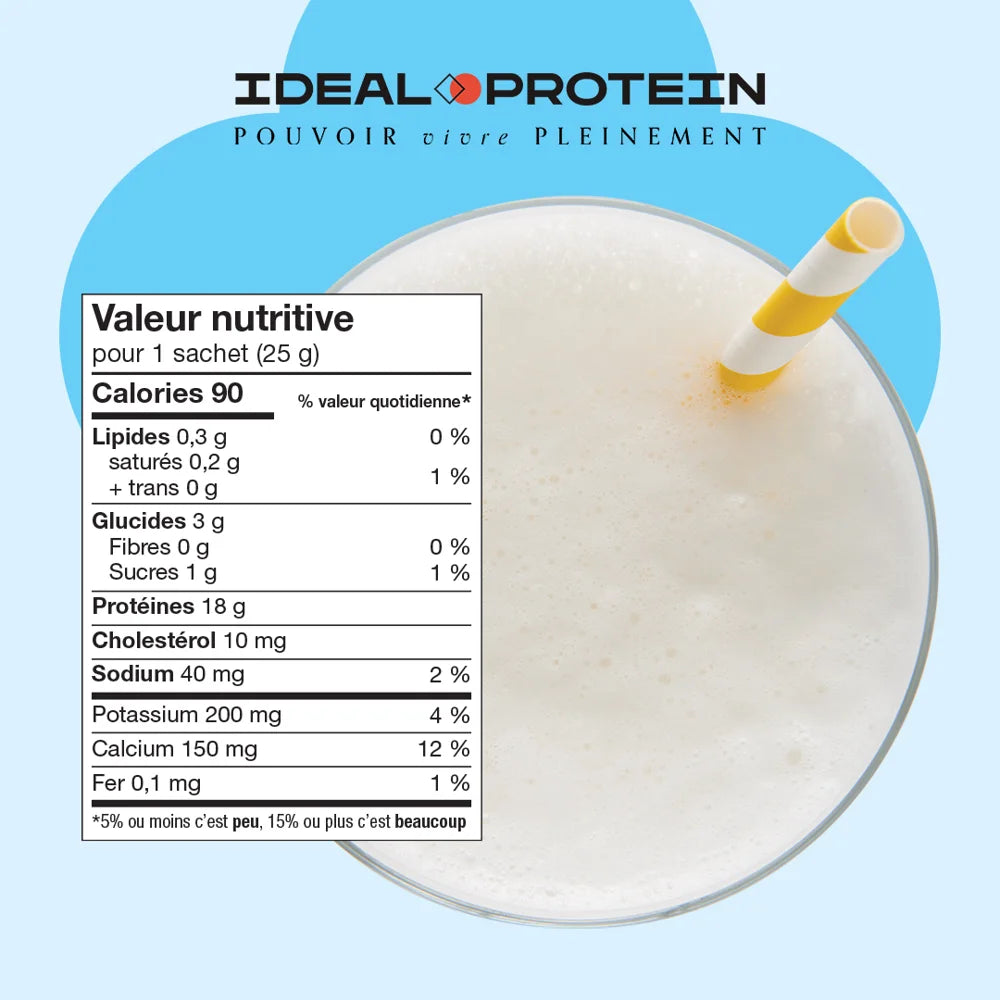 Préparation pour smoothie Pina Colada Ideal Protein - informations nutritionnelles