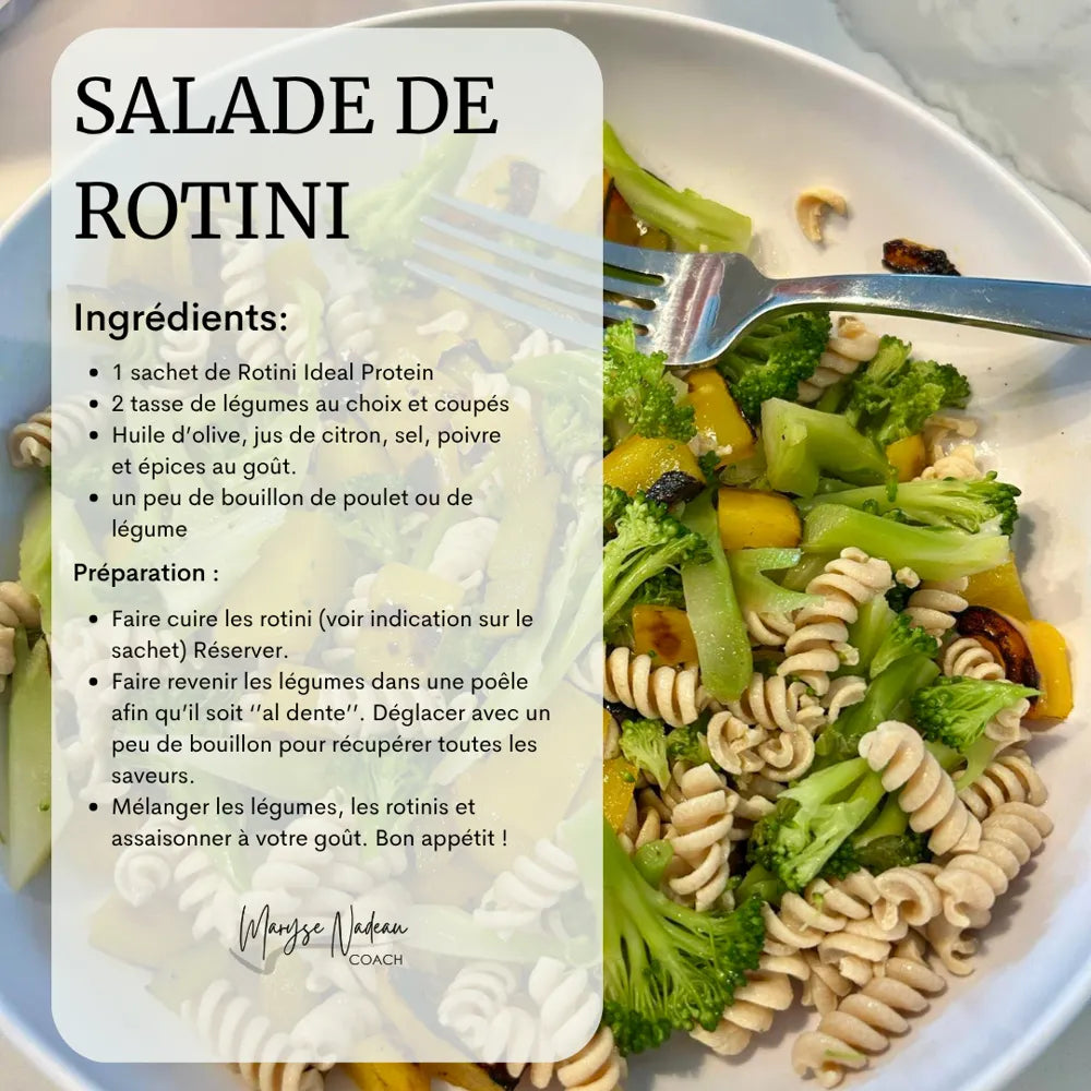 Recette de Salade de Rotini Ideal Protein - Maryse Nadeau Coach