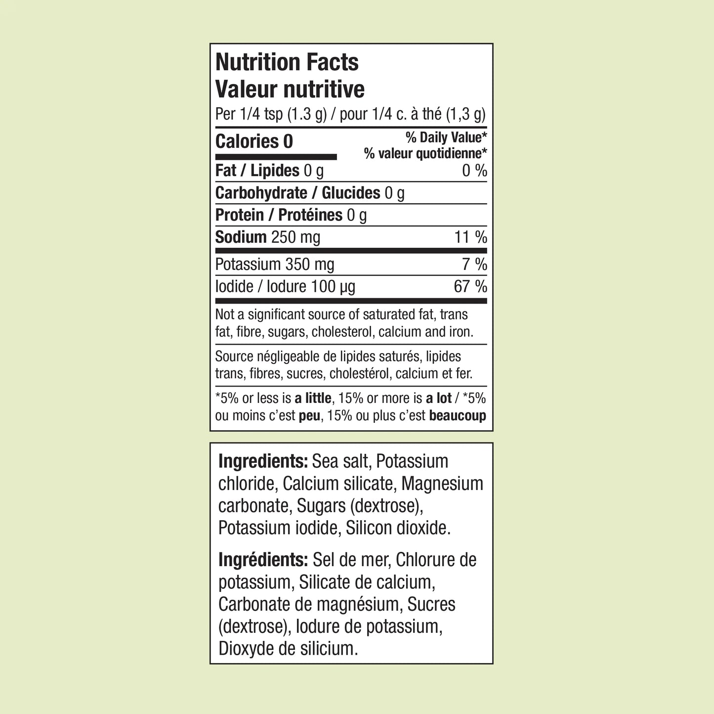 Sel Ideal - Ideal Protein - Fiche Nutritionnelle