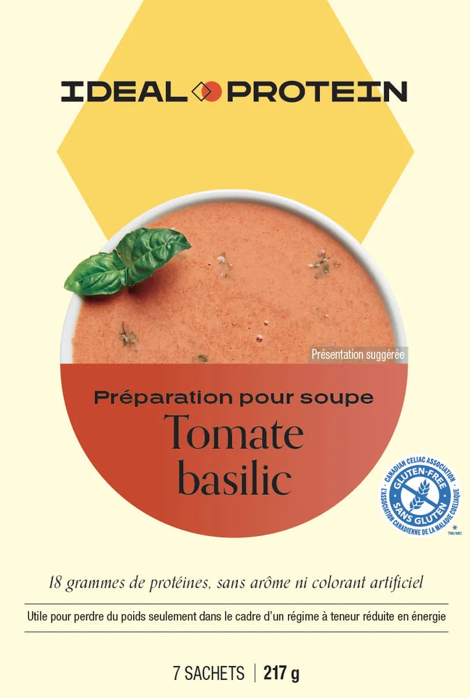 Préparation pour soupe tomate et basilic Ideal Protein | Boîte de 7