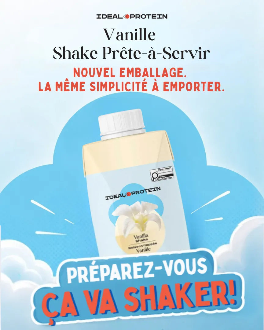 Boisson frappé vanille Ideal Protein -ca va shaker
