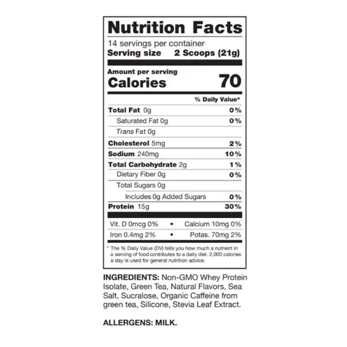 Chike Protein Iced Tea - Pêche - Fiche nutritionnelle