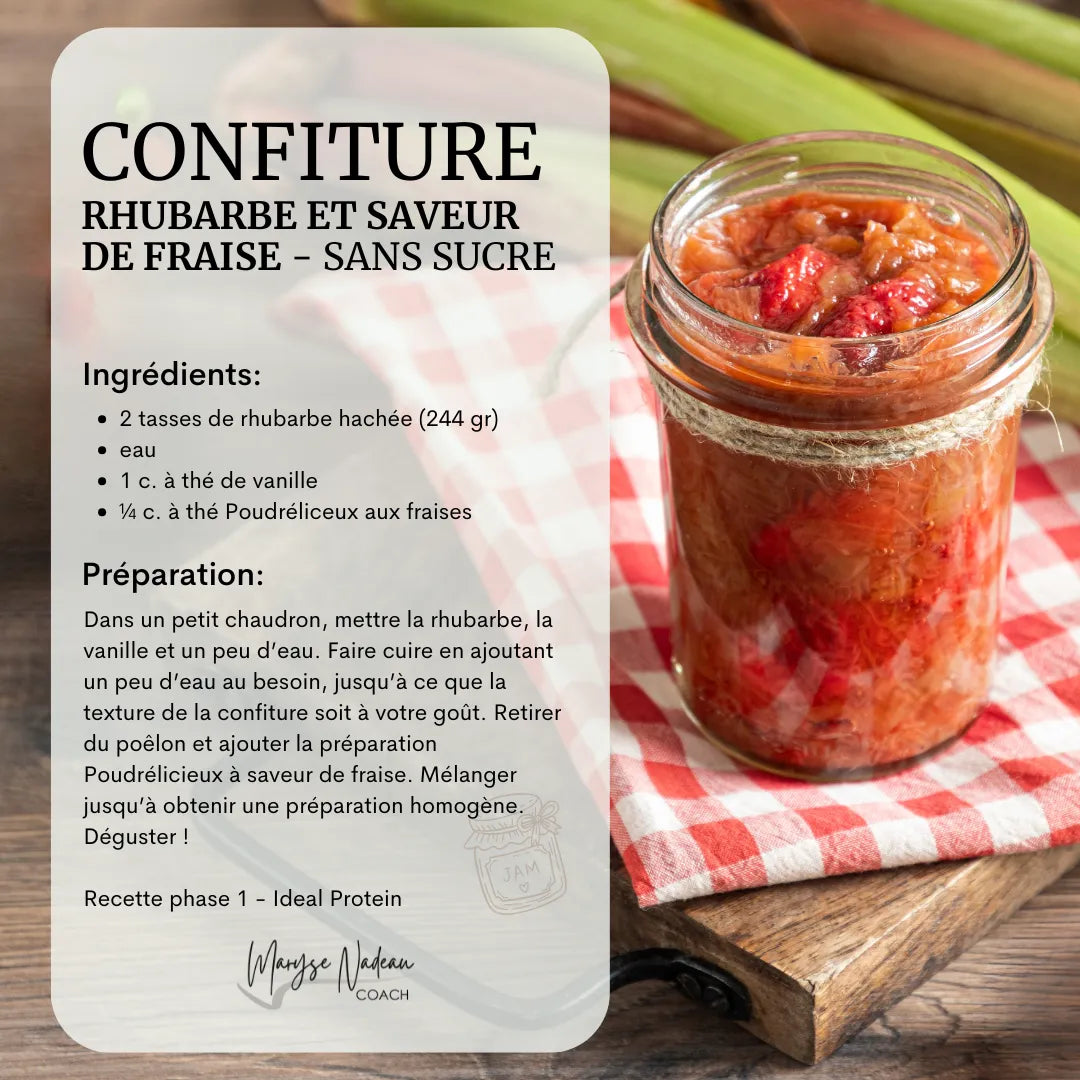 Compote de Rubarbe et saveur de Fraise Maryse Nadeau Coach