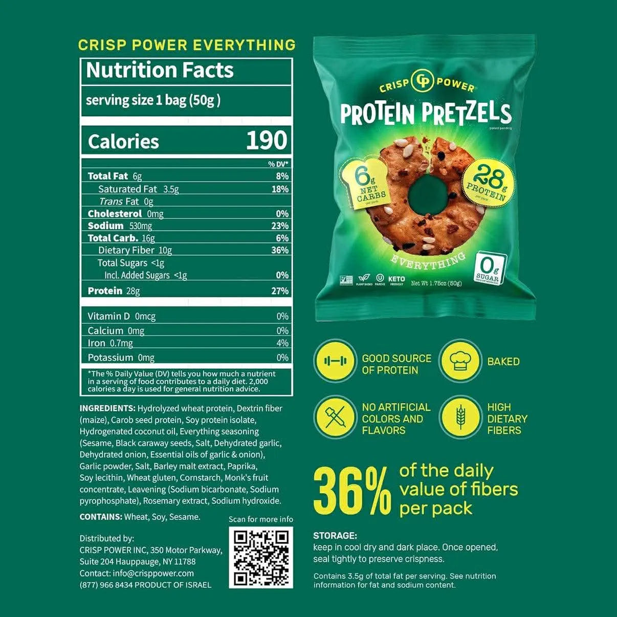 Crisp Power Pretzel Protéiné - Fiche nutritionnelle - Everything