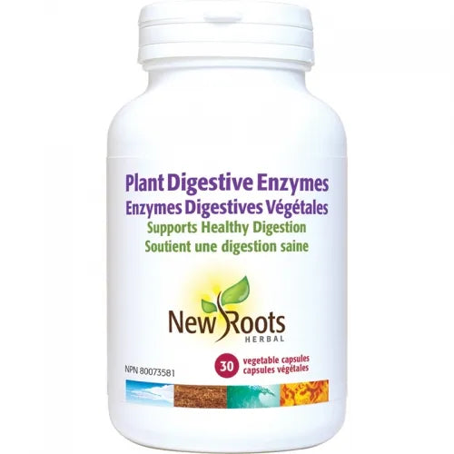 Enzymes Digestives Végétales – New Roots Herbal | 30 capsules végétales