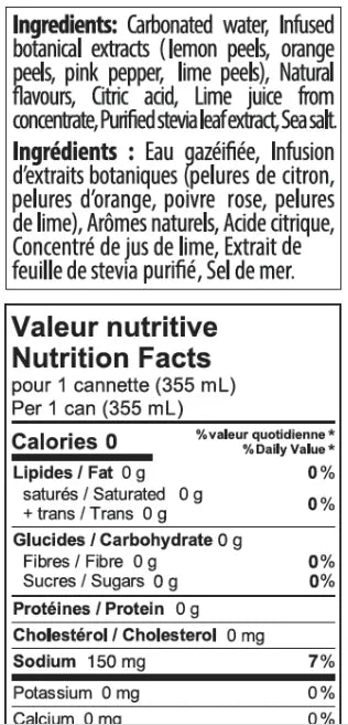 Clever Margarita - Fiche nutritionnelle
