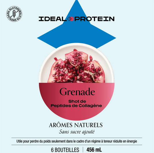 Shot de peptide de collagène saveur Grenade Ideal Protein | 6 bouteilles