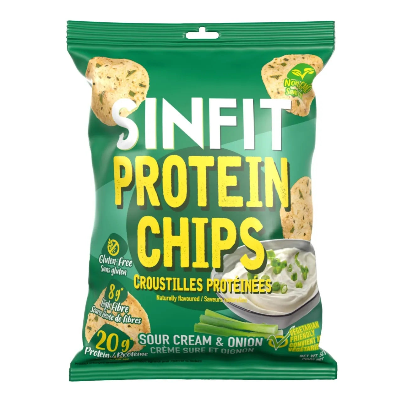 SinFit - Chips de protéines- Crème sure et oignon