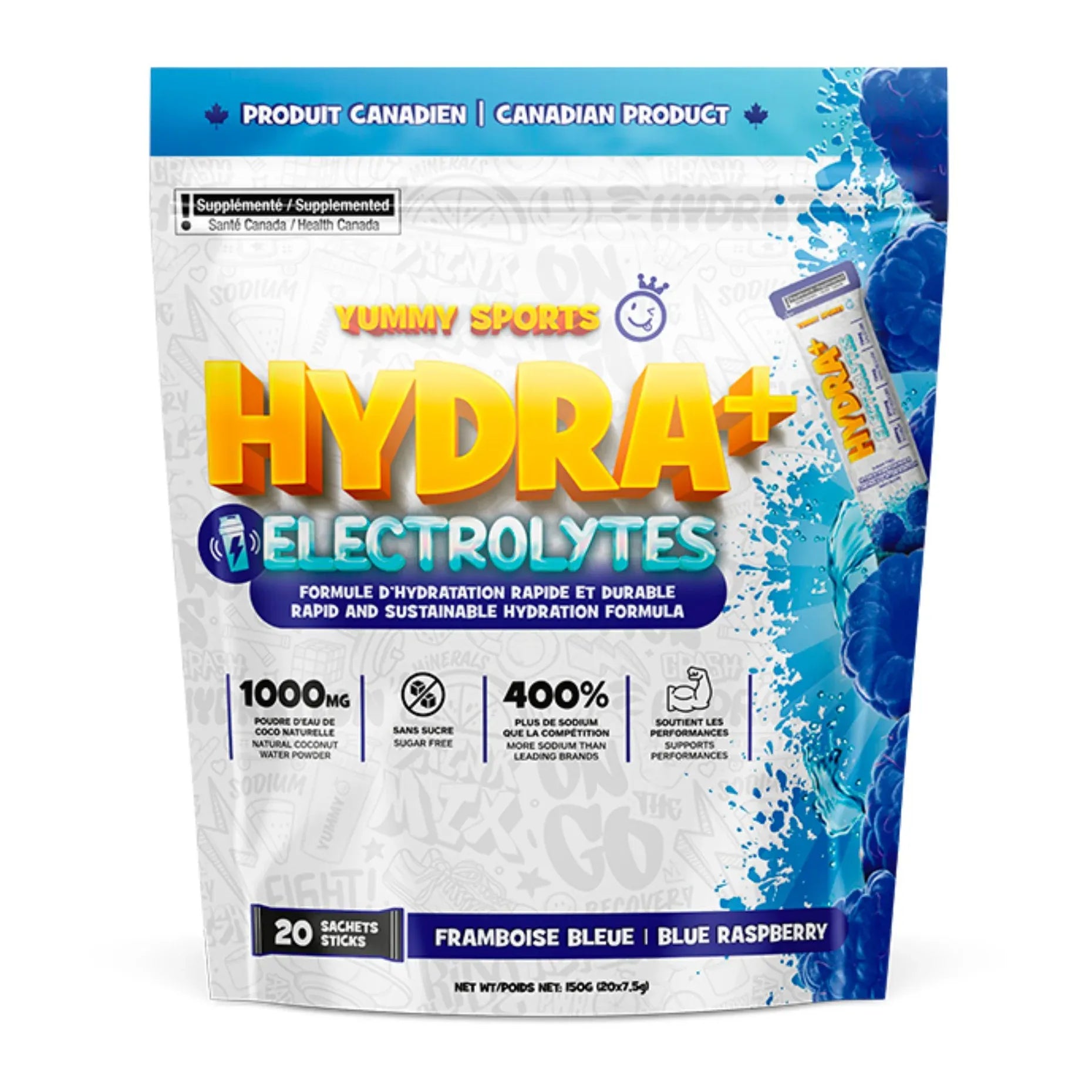 Yummy Electrolytes Hydra +  Sachets Framboise bleu