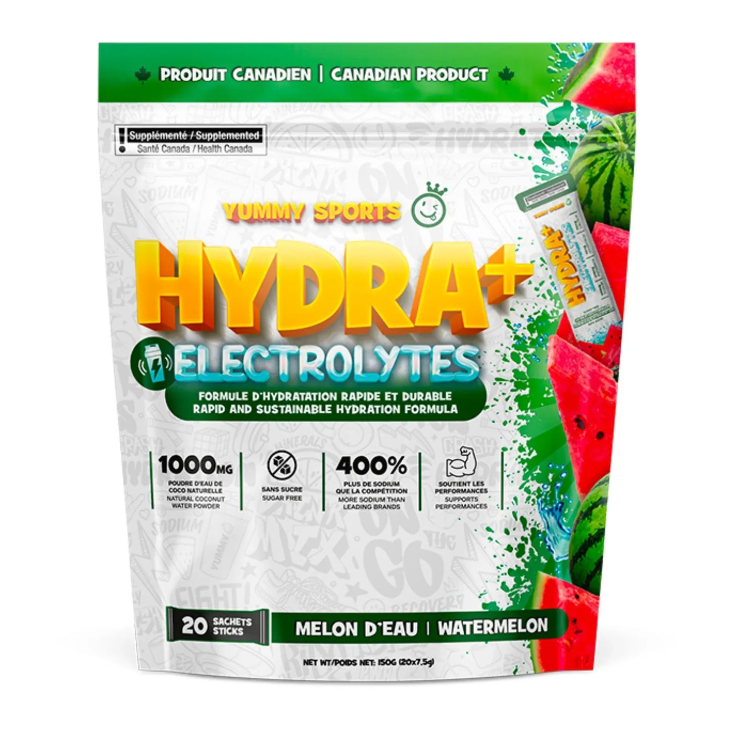 Yummy Electrolytes Hydra + Sachets Melon d'eau