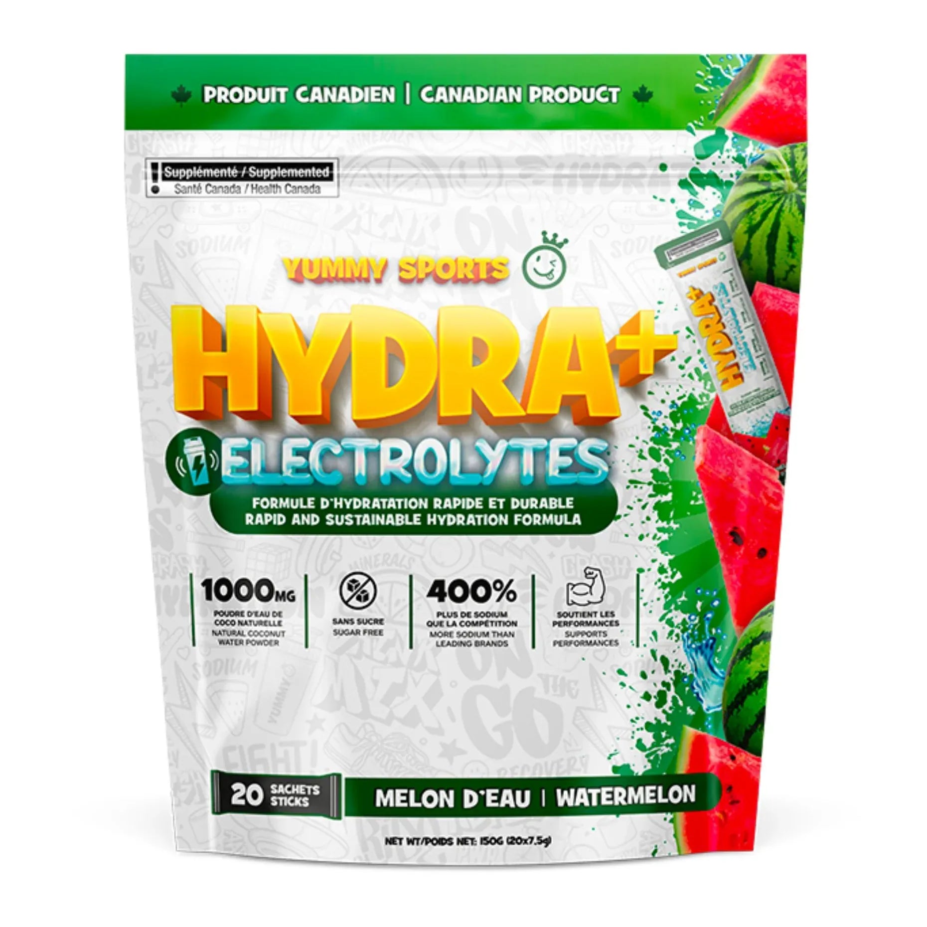 Yummy Electrolytes Hydra + Sachets Melon d'eau