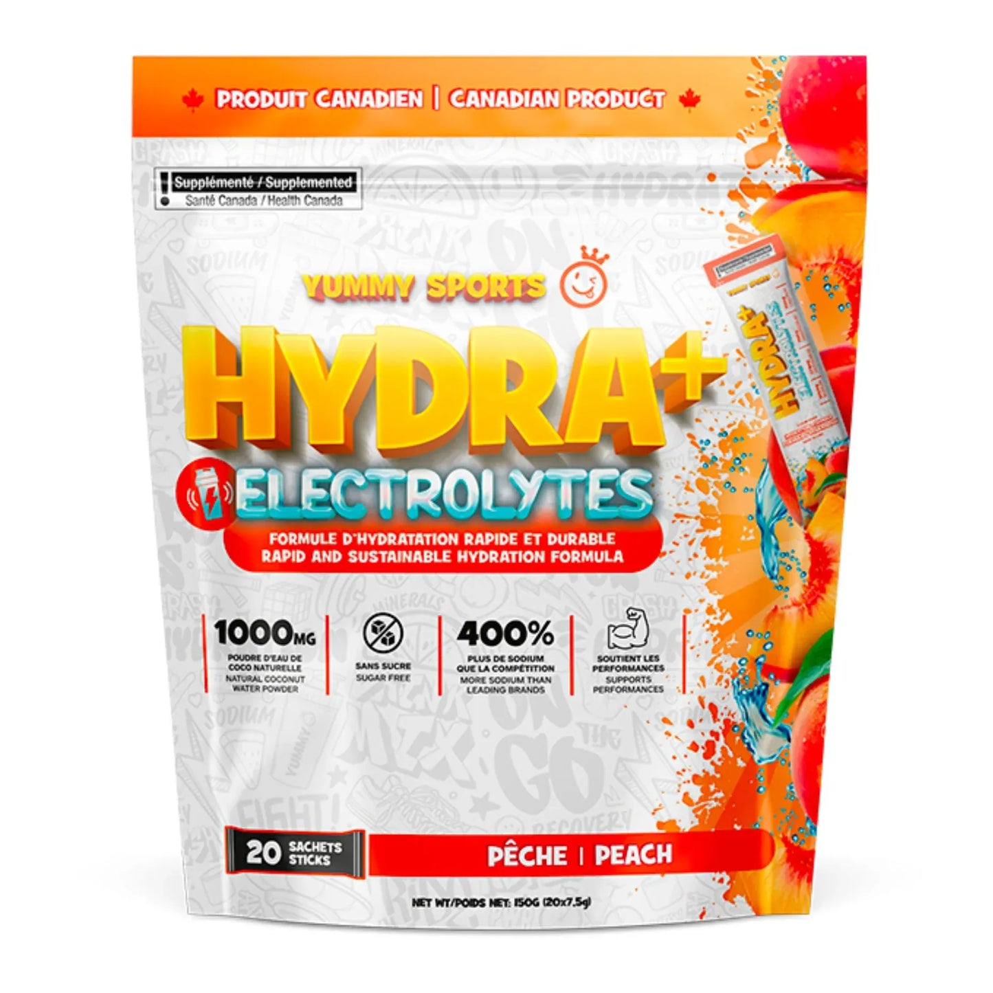 Yummy Electrolytes Hydra +  Sachets Pêche