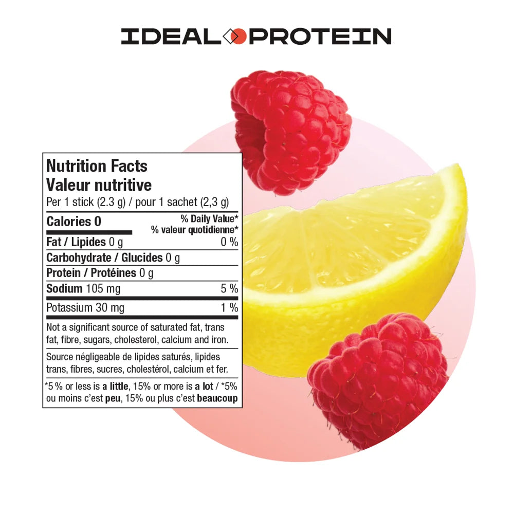 Aromatisant d’eau en poudre – Limonade framboise Ideal Protein - Informations nutritionnelles