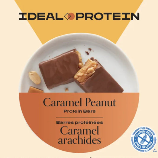 Barre protéinée caramel arachides Ideal Protein | Boîte de 7