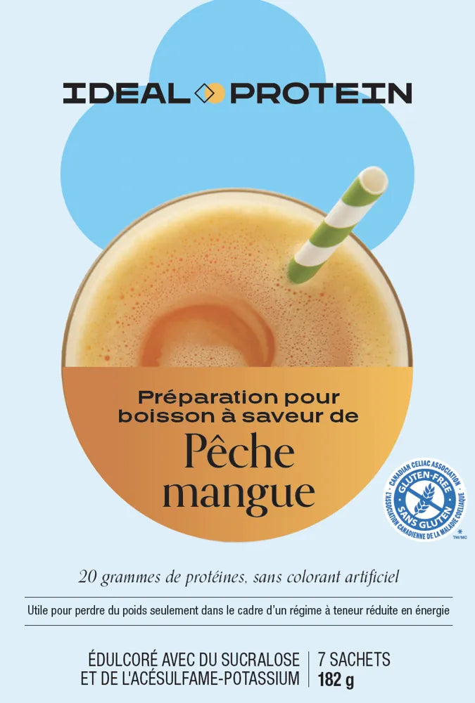 Préparation pour boisson à saveur de pêche et mangue Ideal Protein | Boîte de 7