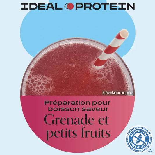Préparation pour boisson grenade et petits fruits Ideal Protein - Boîte de 7