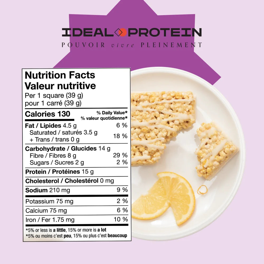 Carré croustillant au citron Ideal Protein - Informations nutritionnelles
