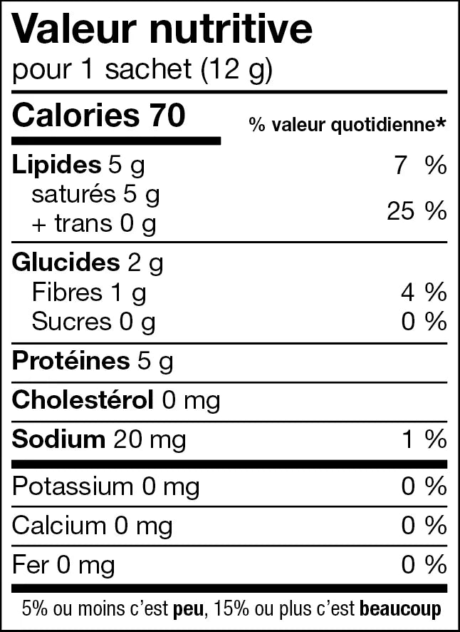 Mélange crème Collagène Vanille | Fiche nutritionnelle