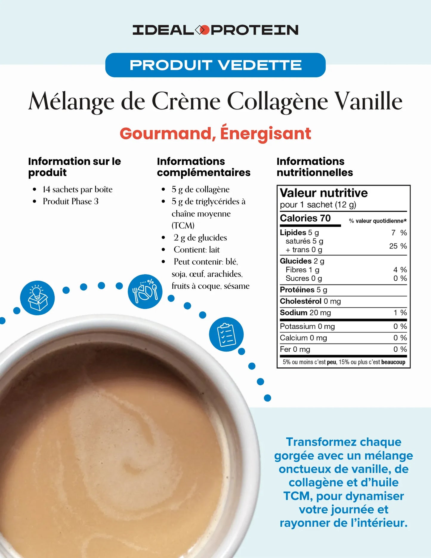 Mélange crème Collagène Vanille | Ideal Protein