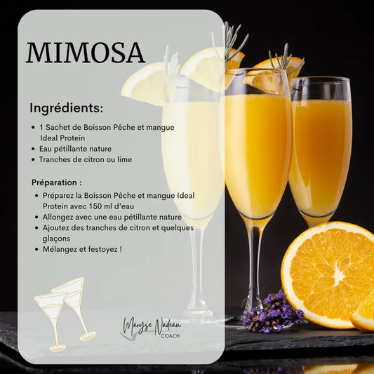 Mimosa pêche et mangue Ideal Protein - Maryse Nadeau Coach