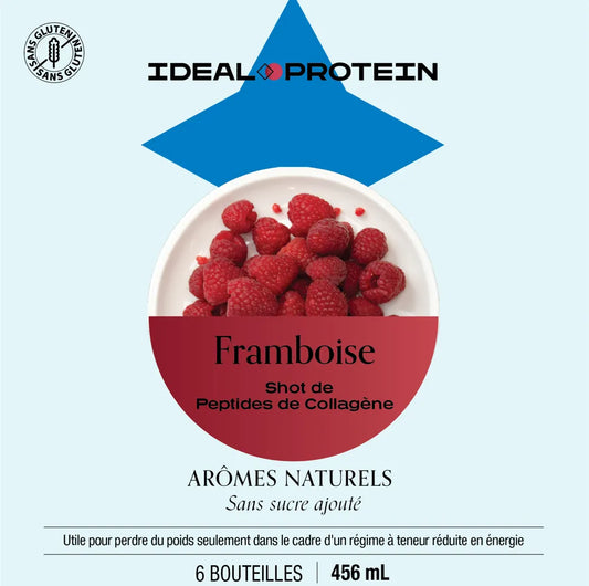Shot de peptide de collagène saveur Framboise Ideal Protein - 6 bouteilles