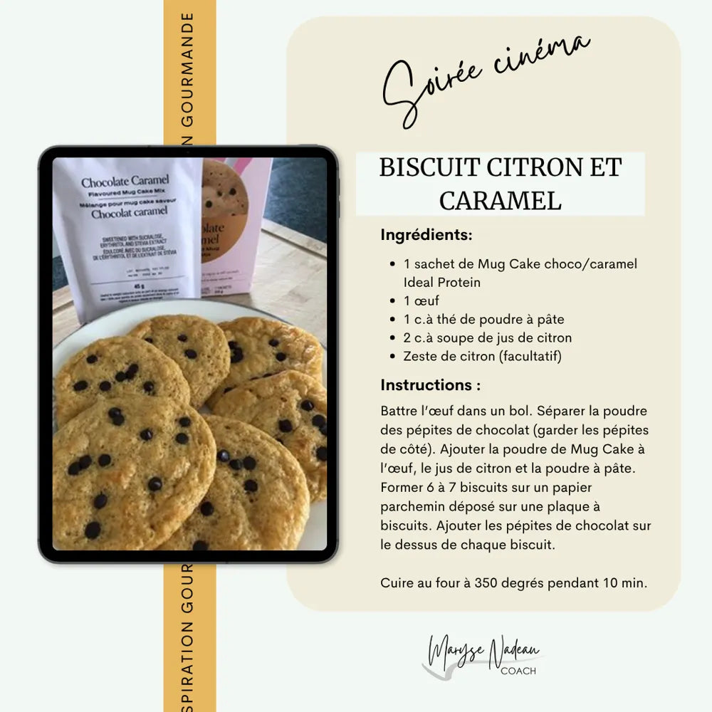 Recette biscuit citron et caramel Ideal Protein - Maryse Nadeau Coach