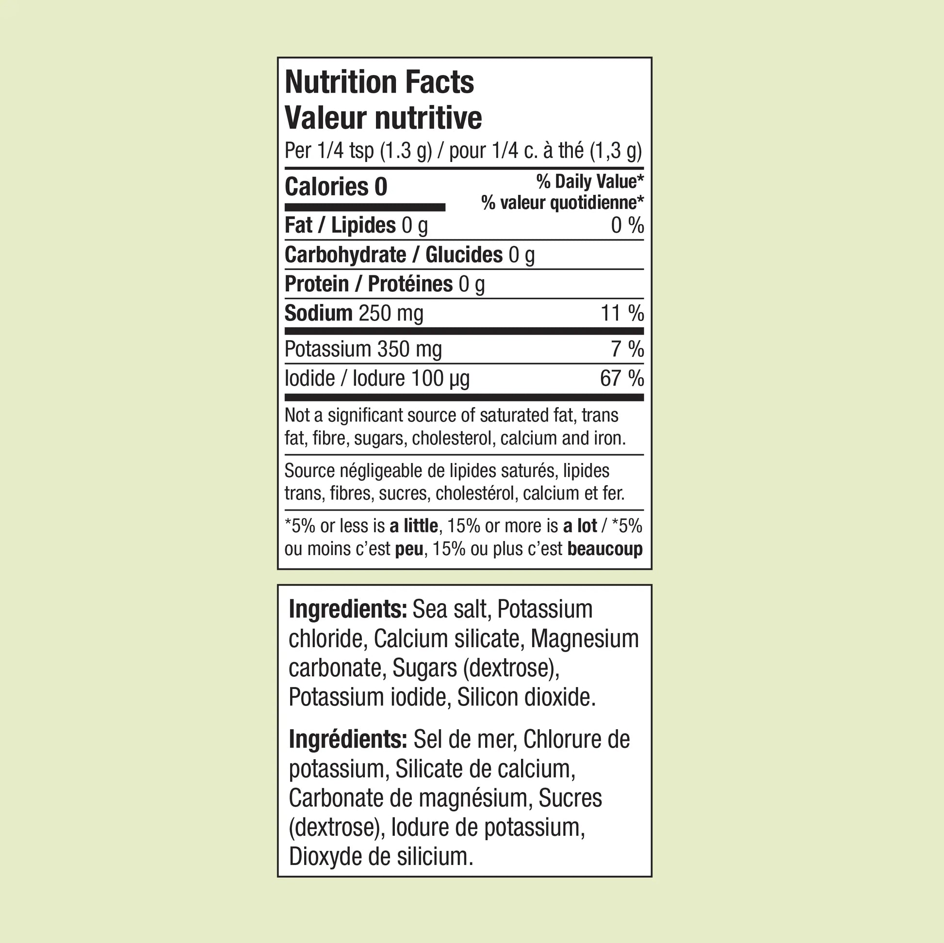 Sel Ideal - Ideal Protein - Fiche Nutritionnelle