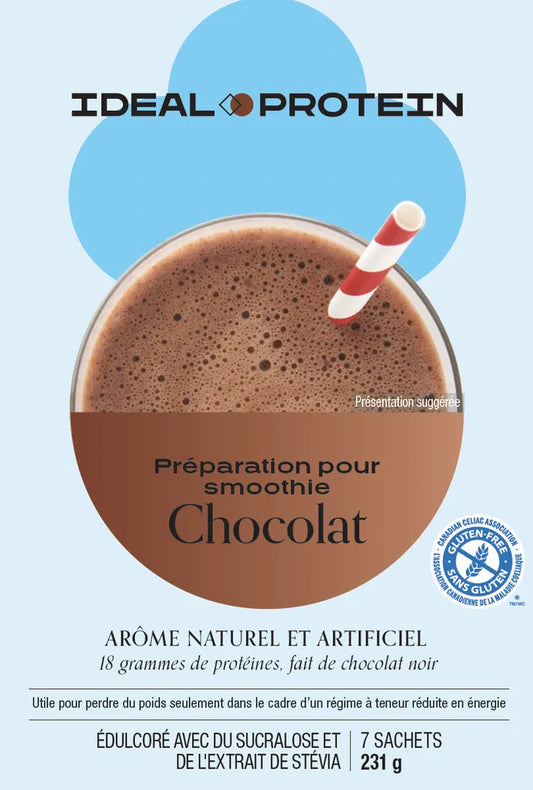 Préparation pour smoothie chocolat Ideal Protein -boite