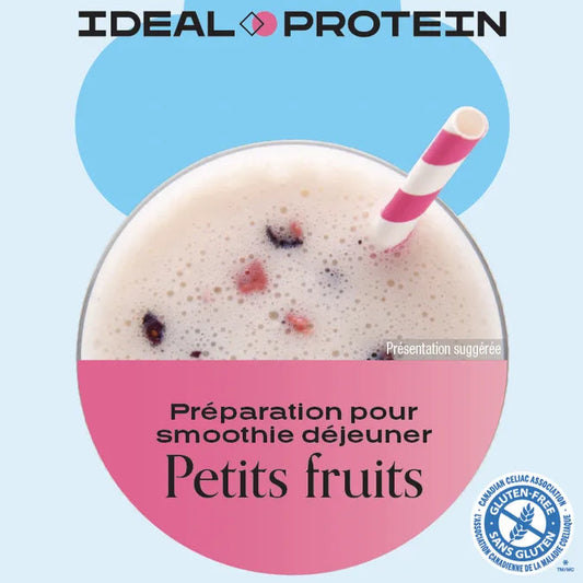 Préparation pour smoothie déjeuner aux petits fruits Ideal Protein | Boîte de 7